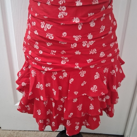 NWT Bardot Junior Red Lia Floral Ruched Dress  Size 16(XL) - Picture 3 of 8